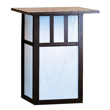 Arroyo Craftsman 12" Huntington Sconce With Roof And No Overlay (Empty), Black, Cream Glass HS-12ECR-BK
